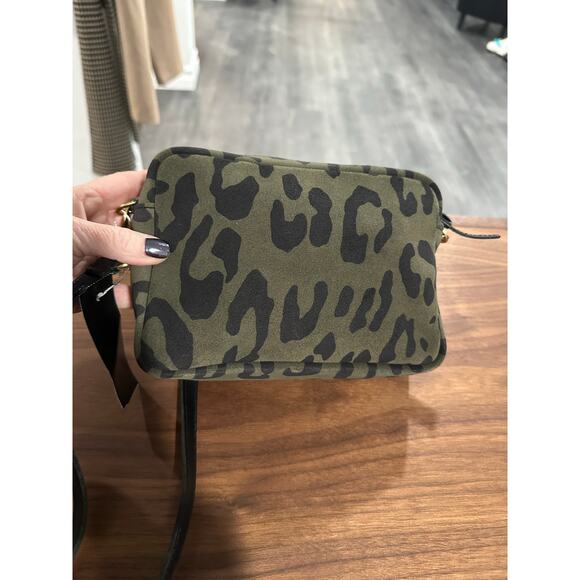 SOLD Clare V Midi Sac Army Pablo Cat Suede Purse Crossbody Bag - Picture 3 of 10